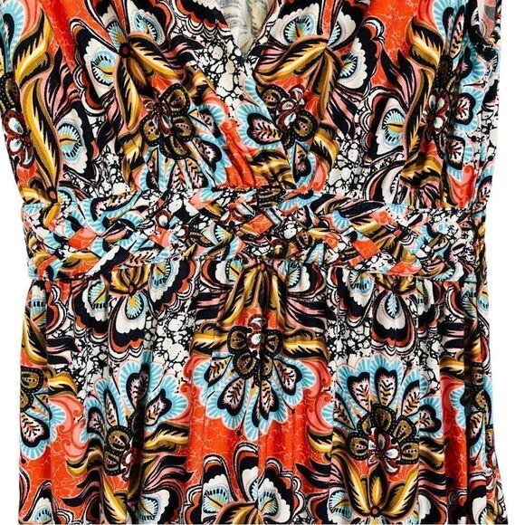 Spense Sleeveless Size S Multicolor Floral Pattern V Neck Sheath Dress - Picture 4 of 9